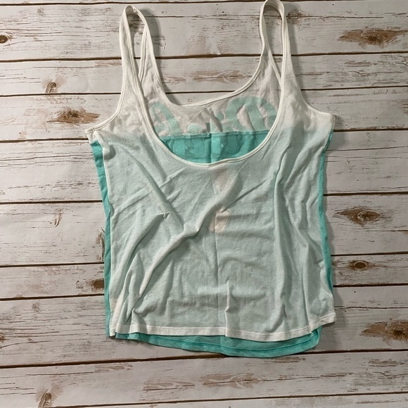 VS PINK Sea Green & White Tank Top - Picture 3 of 3